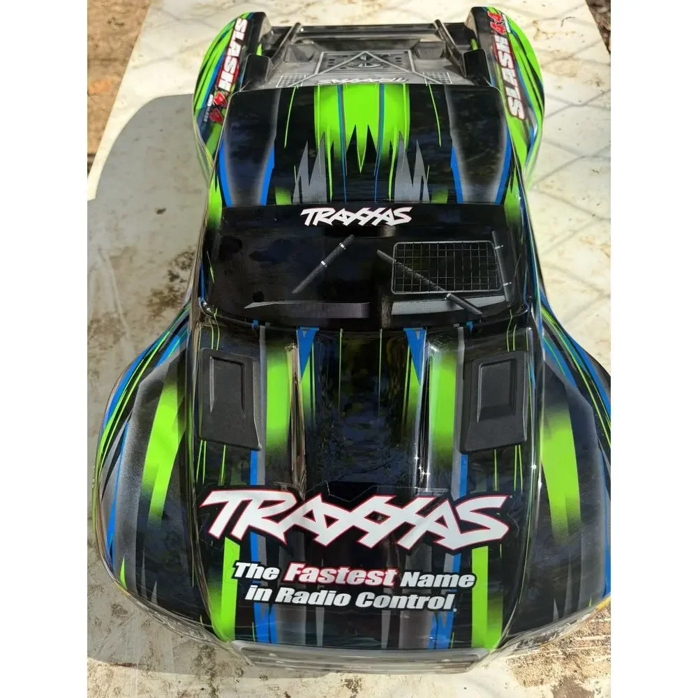 Traxxas Slash 4x4 Painted Body Shell w/ Mounting Hardware Black/Green/Blue